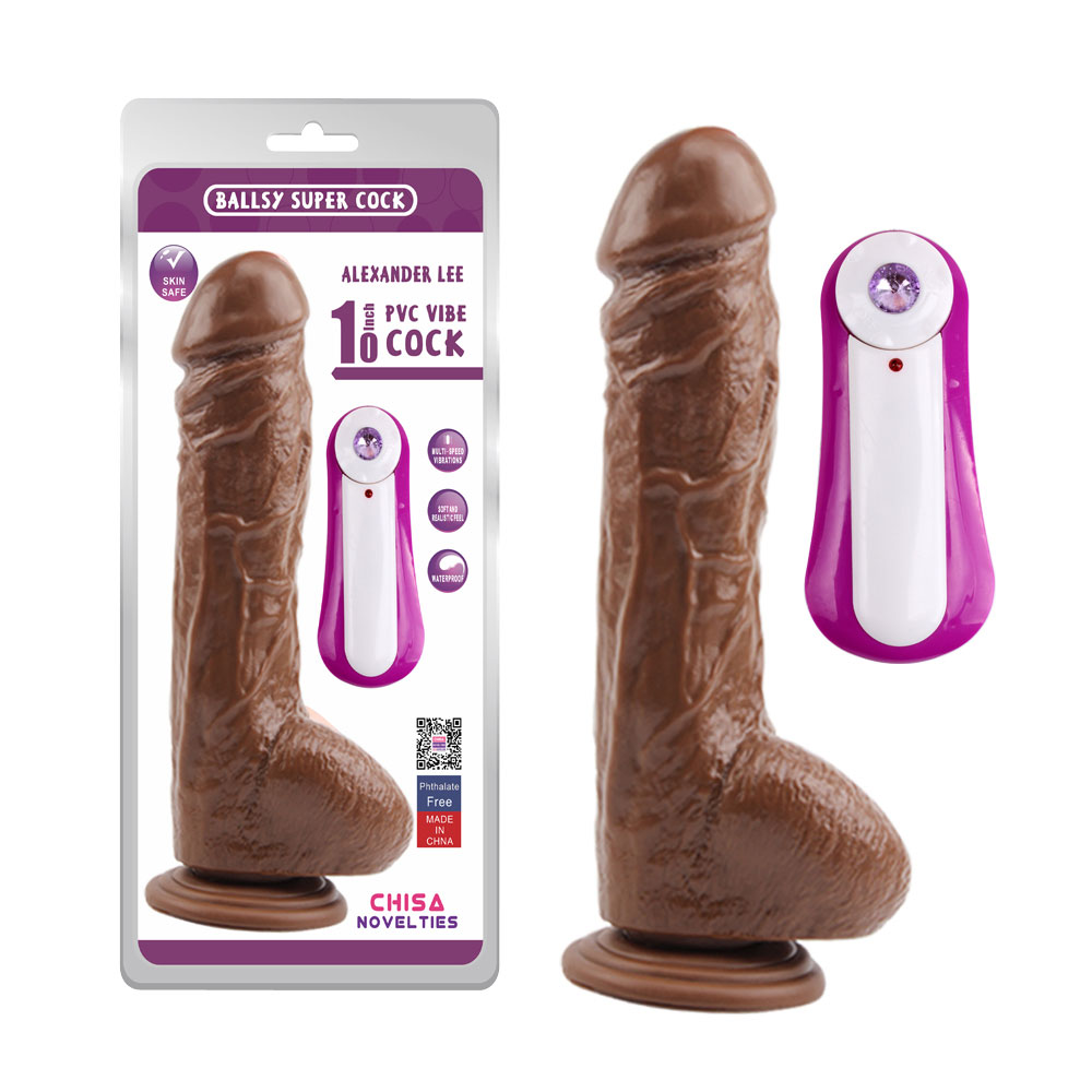 Alexander Lee 10'' Vibrating Dildo-Brown